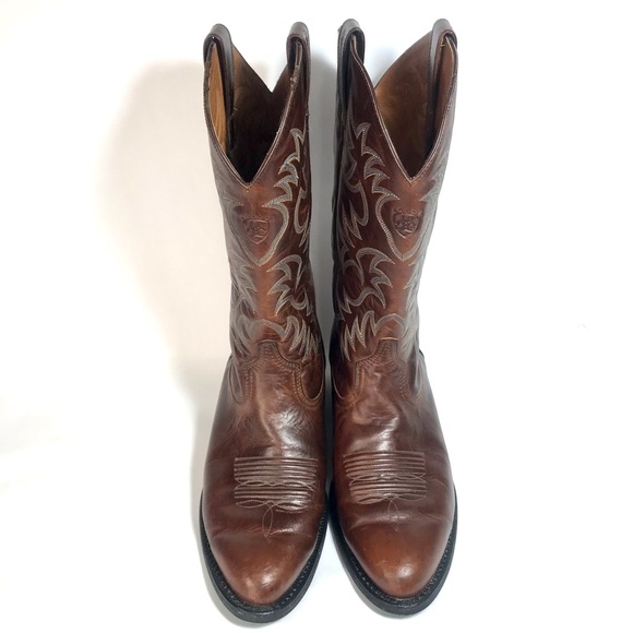 ARIAT Heritage Leather Embroidered Shaft Western Cowboy Boots #34732 - Picture 3 of 14